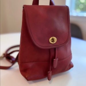 Coach Vintage Red Cowhide Backpack